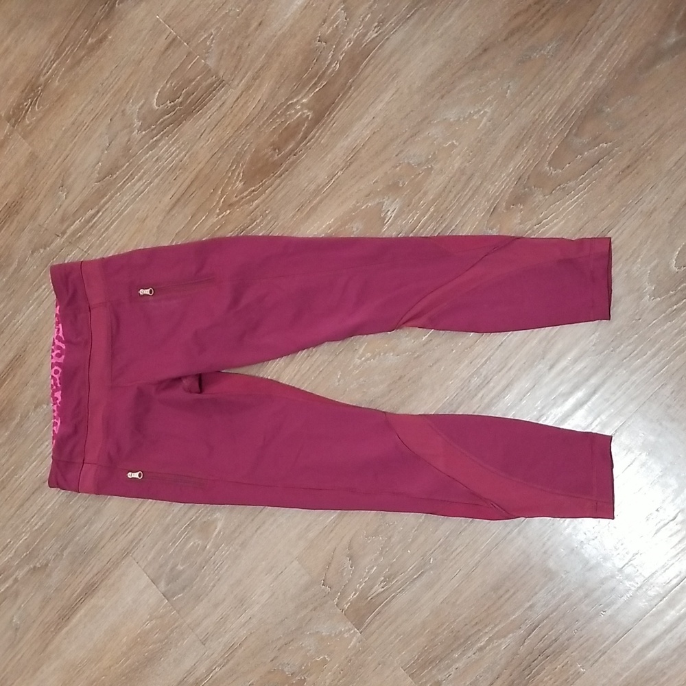 (6) lululemon athletica Mesh Cropped Bodycon Skinny Stretch Activewear Athletic